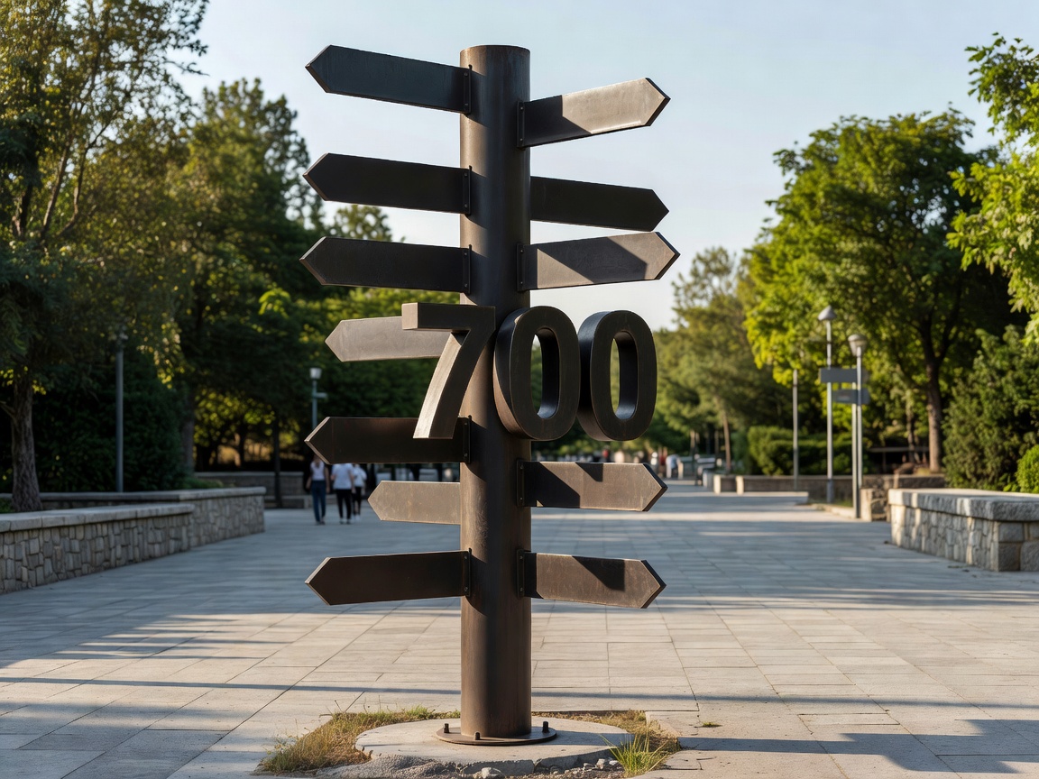 Directional pedestrian sign guiding visitors through a destination